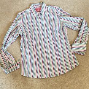 Charles Tyrwhitt Button Down Striped Shirt in Pastel Stripes UK16 LARGE  - D